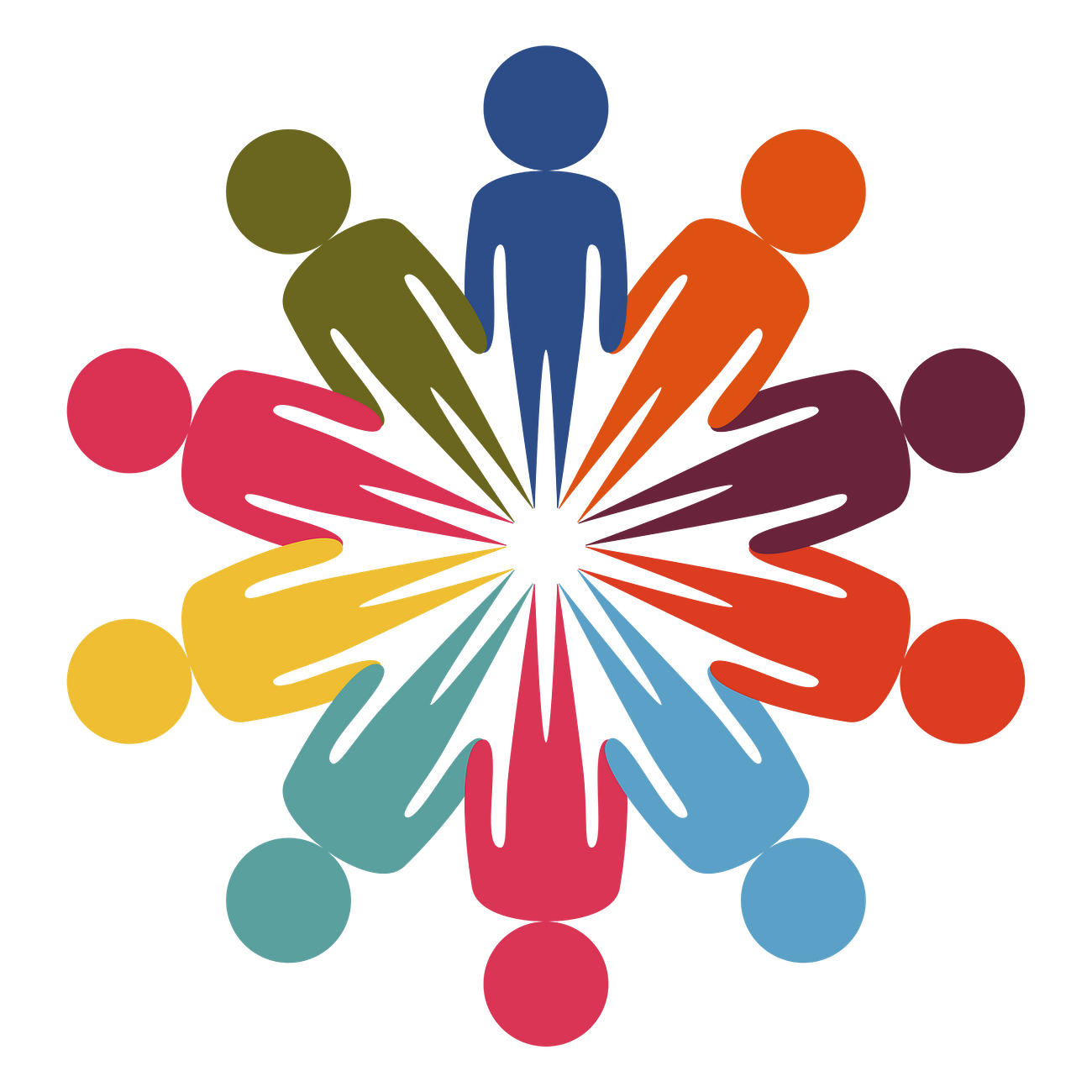 Colorful people png sticker, icon